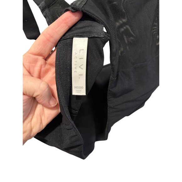 Livi Active Black Adjustable Strap Full Coverage Sports Bra Size 38DDD - Picture 2 of 5